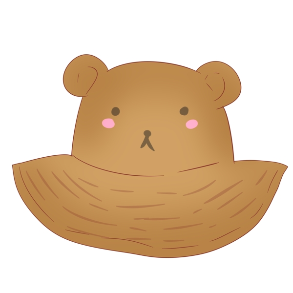 棕色小熊遮阳帽