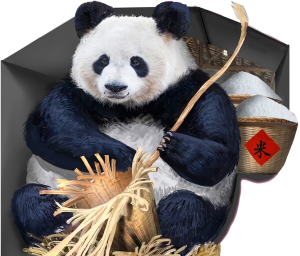 3D画熊猫米动物