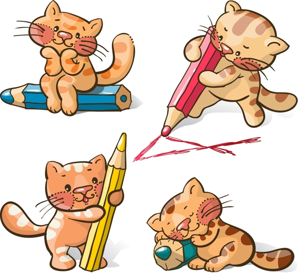 4款卡通猫咪图片