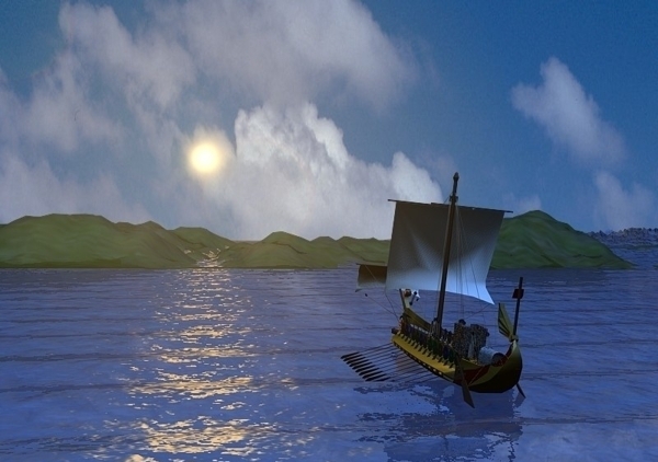 海面龙舟风景动画max9图片