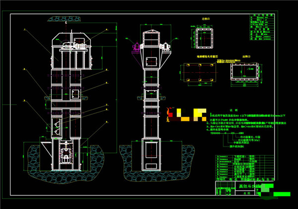 提升机总图元素CAD景观图纸