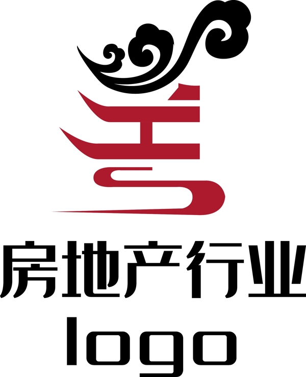 房地产红色古风logo