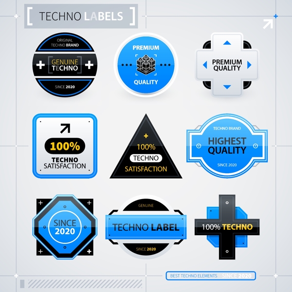 简约技术科技标签素材