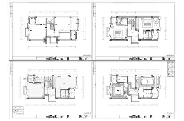 CAD别墅起居层施工图纸