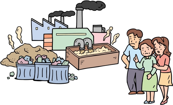 环境污染漫画图片