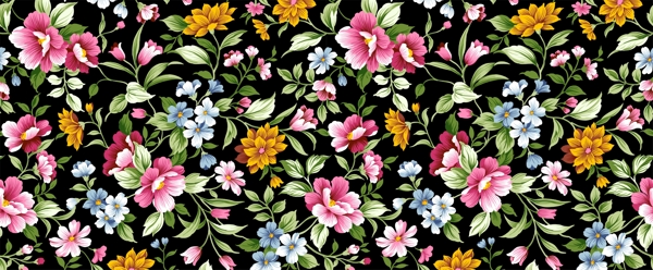 欧式花卉平铺背景图片
