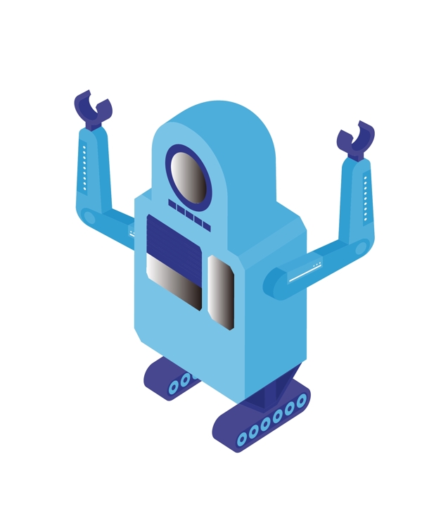 智能蓝色机器人插图