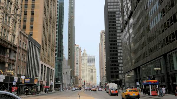 芝加哥市中心的街道