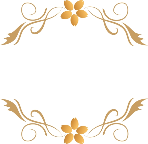 金色花纹装饰边框