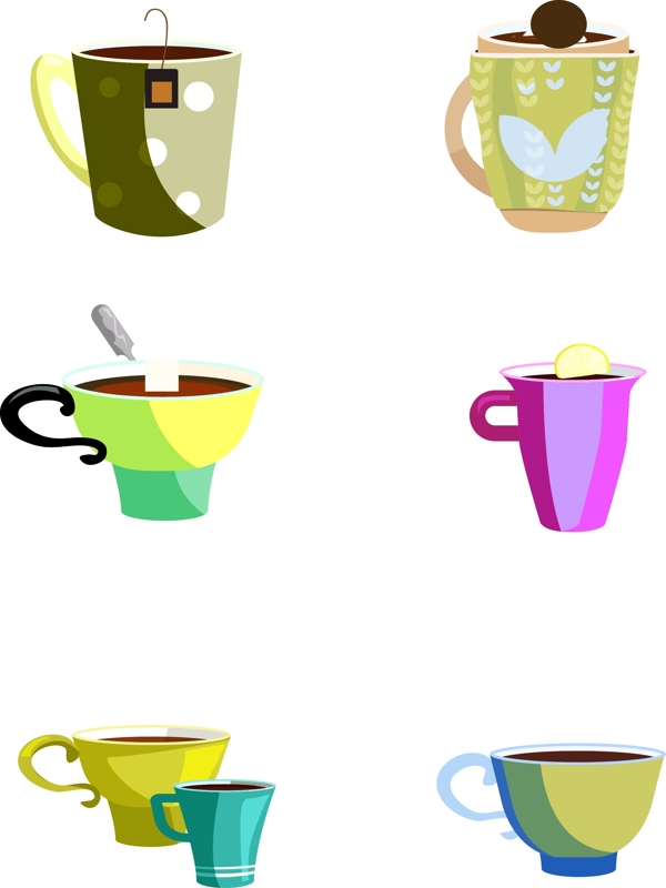 咖啡杯子简约装饰图案