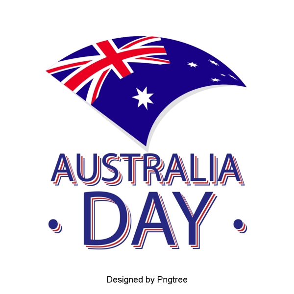 澳大利亚国旗蓝色红色星星国旗旗帜字体设计