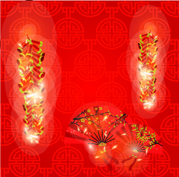 红色中国风喜庆过年海报背景