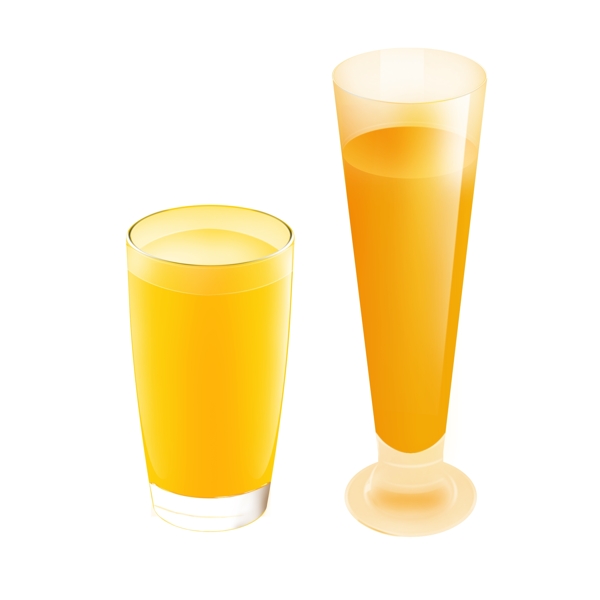 果汁橙汁长脚被玻璃杯金黄色混杯