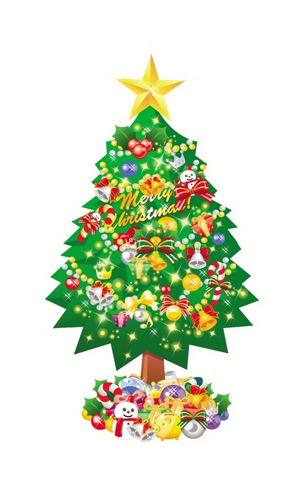 圣诞树矢量插画