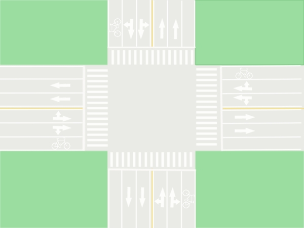 十字路口平面图路口设计图图片