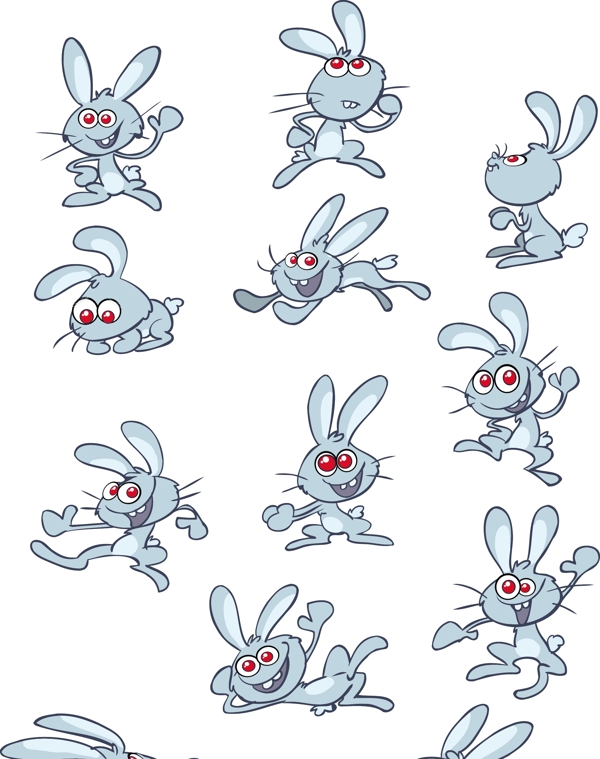 可爱的卡通小兔子矢量素材