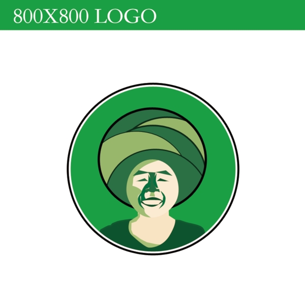人物logo绿色