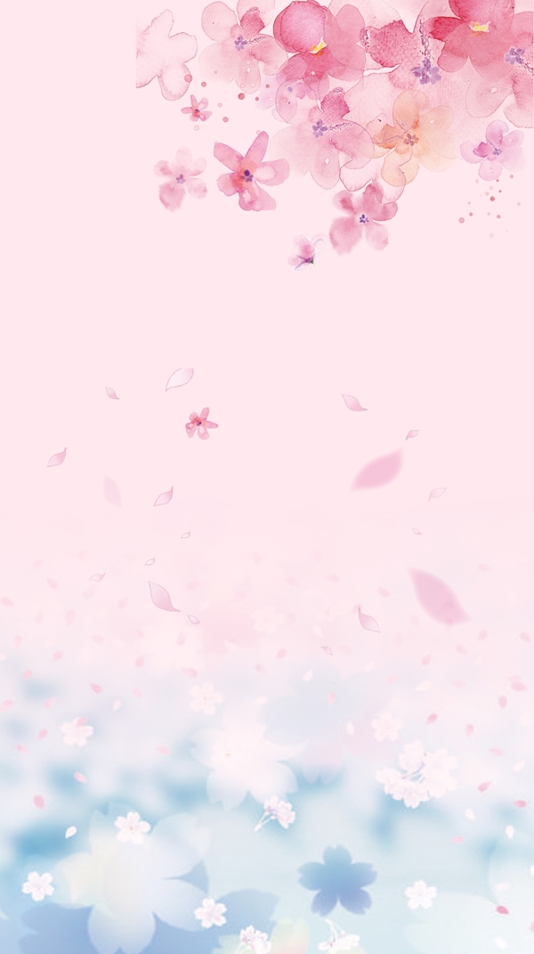 粉色浪漫花瓣母亲节情人节活动折扣海报背景