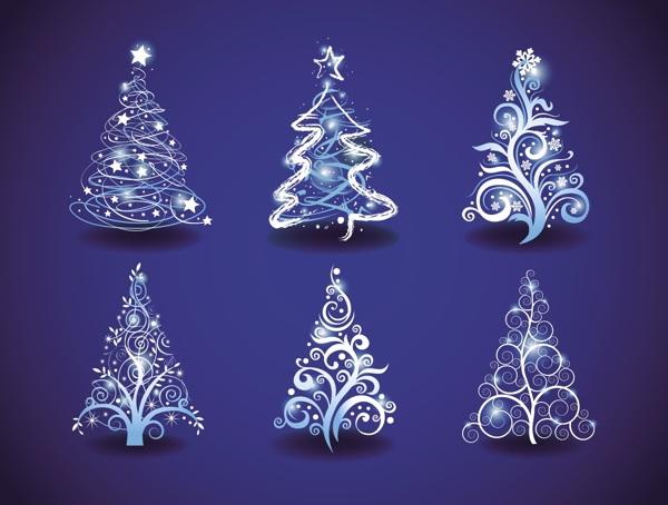 蓝色欧式圣诞花纹边框图片