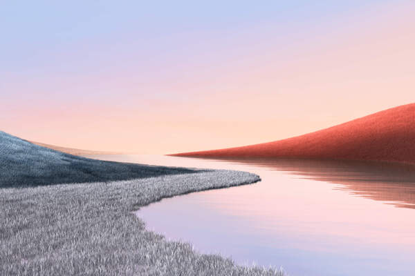 自然合成山水夕阳壁纸