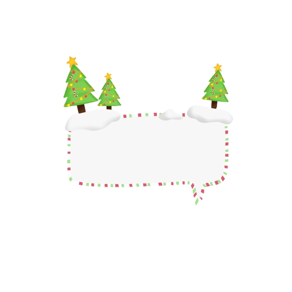 圣诞节手绘可爱圣诞边框对话框素材元素2