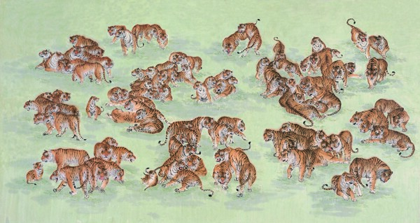 虎动物画国画
