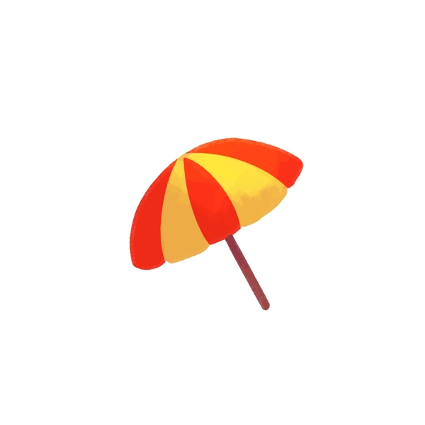 遮阳伞橙色黄色矢量元素