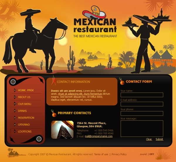 墨西哥餐厅网页模板
