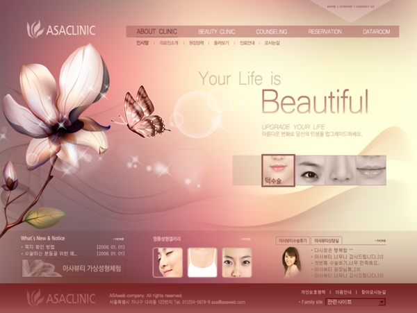 美容韩国网站模板图片