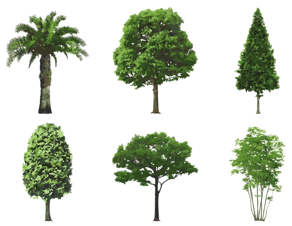 各种单独的树矢量素材