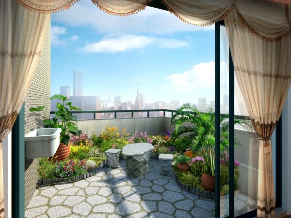 别墅阳台景观环境设计图片