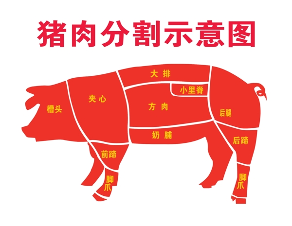 猪肉分割图图片