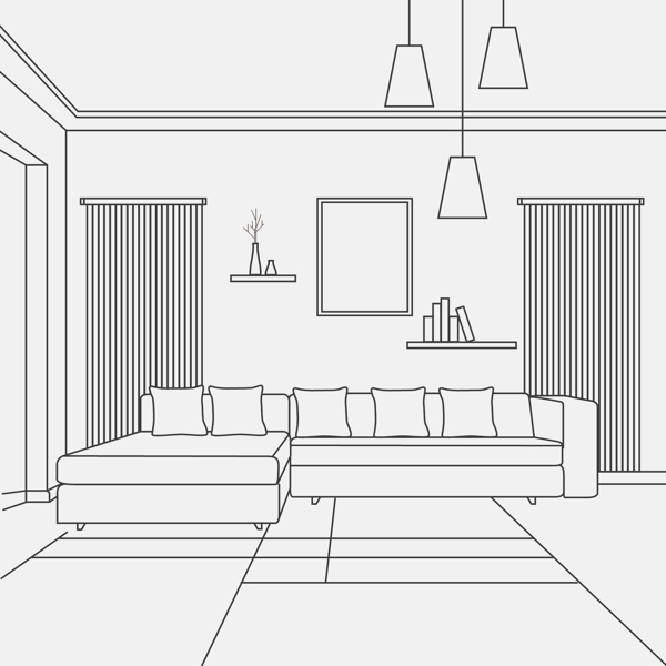 客厅房间直线风格设计