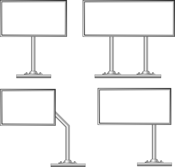 大型户外空白广告牌矢量素材