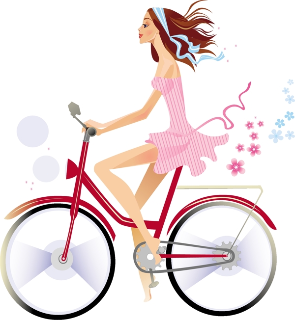 骑自行车的女生