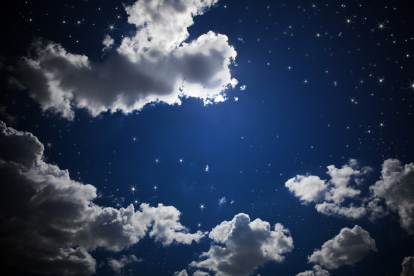 夜空星光云彩图片