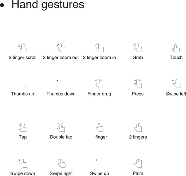 手势手指线型矢量图标icon