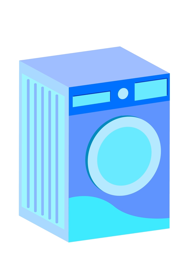 蓝色的洗衣机插画
