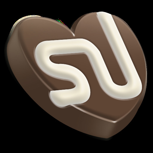 12个甜蜜的巧克力的社交媒体图标集