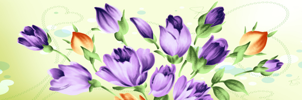 紫色花束装饰画