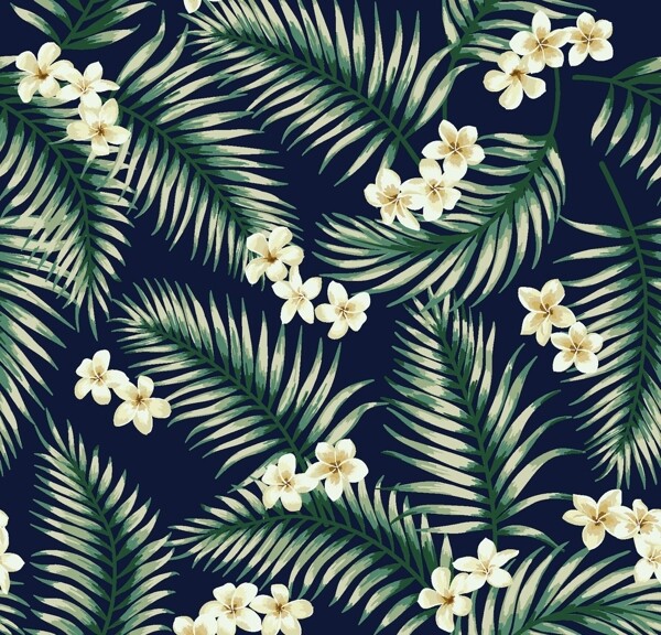 复古色调植物花朵底纹