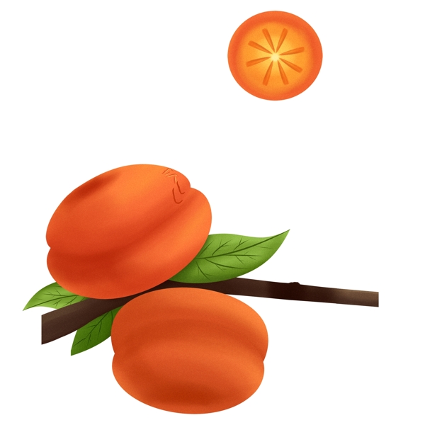 清新创意柿子水果设计