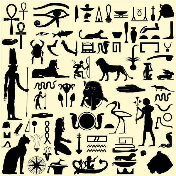 埃及图案剪影图片