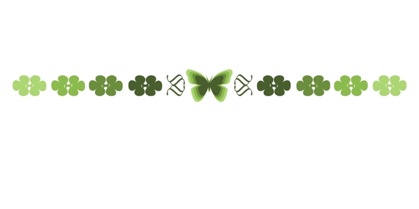 绿色蝴蝶分割线插画