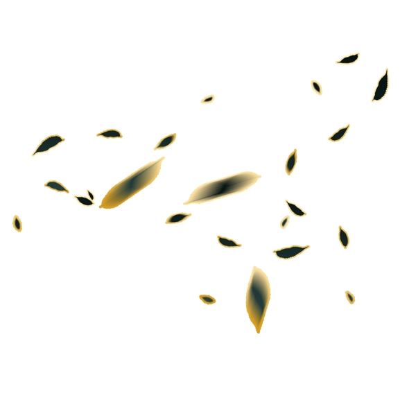 金箔植物落叶元素图片