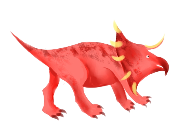 卡通红色的恐龙插画