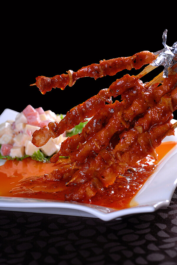 川菜沙拉骨肉串图片