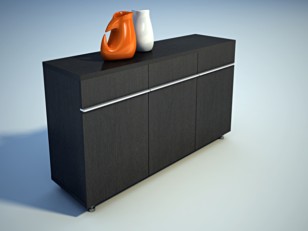 家具的3dax模型黑色的玄关柜的3dax模型