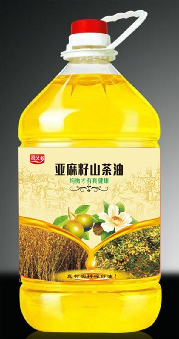 亚麻山茶油包装金黄