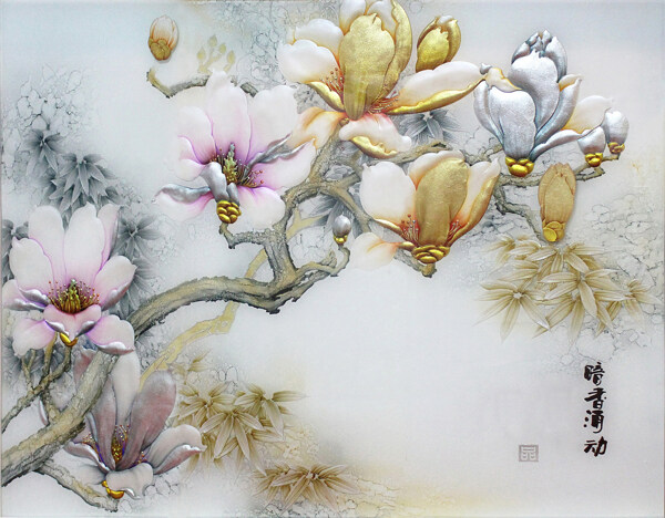 花卉纹理装饰背景墙